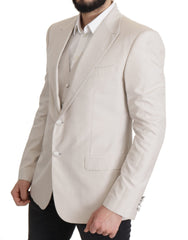 Dolce & Gabbana Elegant Light Gray Silk Blend Suit Jacket Set - Retail Flare