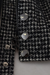Dolce & Gabbana Multicolor Houndstooth Leather Bomber Jacket - Retail Flare