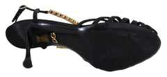 Dolce & Gabbana Elegant Silk Blend Crystal T-Strap Heels - Retail Flare