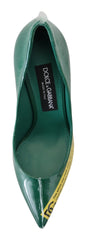 Dolce & Gabbana Emerald Elegance Leather Heels Pumps - Retail Flare