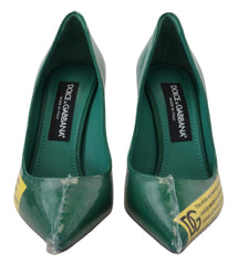 Dolce & Gabbana Emerald Elegance Leather Heels Pumps - Retail Flare