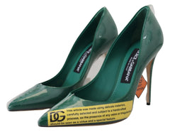 Dolce & Gabbana Emerald Elegance Leather Heels Pumps - Retail Flare