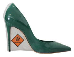 Dolce & Gabbana Emerald Elegance Leather Heels Pumps - Retail Flare