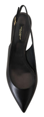 Dolce & Gabbana Elegant Black Leather Slingback Pumps - Retail Flare