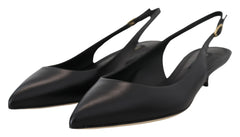 Dolce & Gabbana Elegant Black Leather Slingback Pumps - Retail Flare
