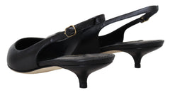 Dolce & Gabbana Elegant Black Leather Slingback Pumps - Retail Flare