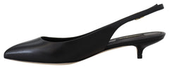 Dolce & Gabbana Elegant Black Leather Slingback Pumps - Retail Flare