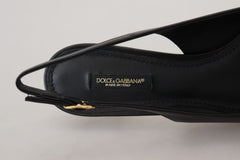 Dolce & Gabbana Elegant Black Leather Slingback Pumps - Retail Flare