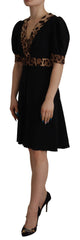 Dolce & Gabbana Elegant Black V-Neck A-Line Dress - Retail Flare