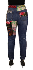 Dolce & Gabbana High Waist Patchwork Skinny Denim - Retail Flare