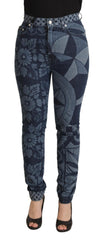 Dolce & Gabbana Elegant Floral High Waist Skinny Jeans - Retail Flare