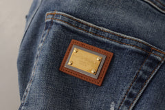 Dolce & Gabbana High Waist Skinny Designer Jeans in Blue - Retail Flare