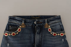 Dolce & Gabbana High Waist Skinny Designer Jeans in Blue - Retail Flare