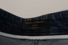 Dolce & Gabbana High Waist Skinny Designer Jeans in Blue - Retail Flare