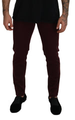 Dolce & Gabbana Slim Fit Bordeaux Jeans - Italian Luxury - Retail Flare