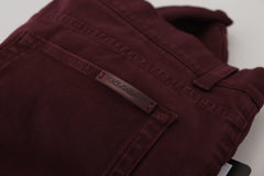 Dolce & Gabbana Slim Fit Bordeaux Jeans - Italian Luxury - Retail Flare