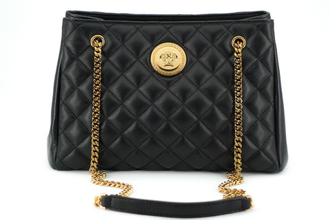 Versace Elegant Quilted Nappa Leather Tote Bag - Retail Flare