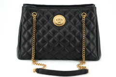 Versace Elegant Quilted Nappa Leather Tote Bag - Retail Flare