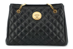 Versace Elegant Quilted Nappa Leather Tote Bag - Retail Flare