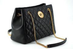 Versace Elegant Quilted Nappa Leather Tote Bag - Retail Flare