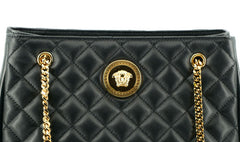 Versace Elegant Quilted Nappa Leather Tote Bag - Retail Flare