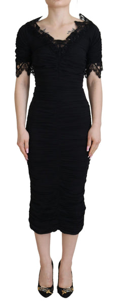 Dolce & Gabbana Elegant Sheath Short Sleeve Midi Dress