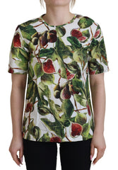 Dolce & Gabbana Chic Multicolor Fig Print Cotton Top - Retail Flare