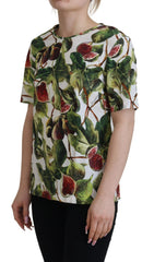 Dolce & Gabbana Chic Multicolor Fig Print Cotton Top - Retail Flare