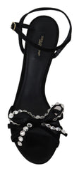 Dolce & Gabbana Elegant Suede High Sandals with Crystal Bows - Retail Flare