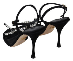 Dolce & Gabbana Elegant Suede High Sandals with Crystal Bows - Retail Flare
