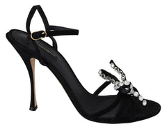 Dolce & Gabbana Elegant Suede High Sandals with Crystal Bows - Retail Flare