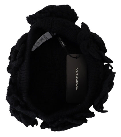 Dolce & Gabbana Elegant Black Virgin Wool Beanie Hat - Retail Flare
