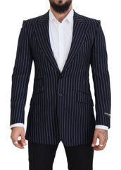 Dolce & Gabbana Elegant Navy Slim Fit Wool Blazer - Retail Flare