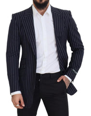 Dolce & Gabbana Elegant Navy Slim Fit Wool Blazer - Retail Flare