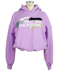 Comme Des Fuckdown Chic Purple Hooded Sweatshirt with Logo Print - Retail Flare