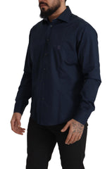Roberto Cavalli Navy Elegance Cotton Dress Shirt