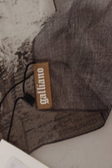 John Galliano Elegant Newspaper Print Cotton Scarf - Retail Flare