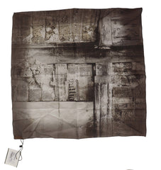 John Galliano Elegant Newspaper Print Cotton Scarf - Retail Flare