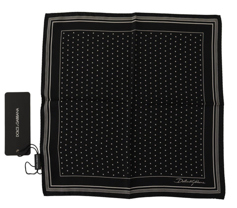 Dolce & Gabbana Elegant Black Silk Polka Dot Men's Scarf - Retail Flare