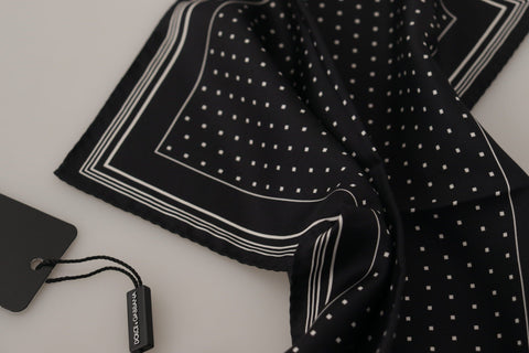 Dolce & Gabbana Elegant Black Silk Polka Dot Men's Scarf - Retail Flare