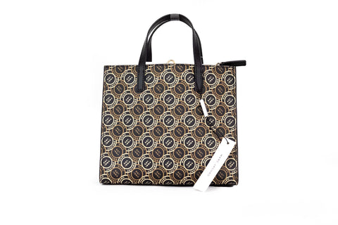 Marc Jacobs Mini Grind Signet Printed Leather Crossbody Tote Handbag Purse - Retail Flare