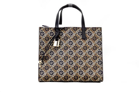 Marc Jacobs Mini Grind Signet Printed Leather Crossbody Tote Handbag Purse - Retail Flare