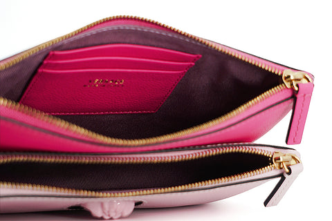 Versace Elegant Pink Leather Pouch Clutch - Retail Flare