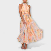 Savannah Breeze™ | Halter Watercolor Maxi Dress