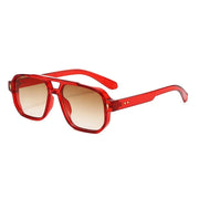 Retro Double Beam Sunnies Leopard Print Eyewear PC Unisex Polarized Sunglasses Square Frame Lightweight Anti-UV Glasses Men
