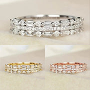 Multilayer Ring Three - layer Fine Circle Line Setting For Women Full Finger Rings Jewelry Gifts
