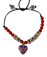 Dolce & Gabbana Elegant Blue, Red Glass & Zama Bracelet - Retail Flare