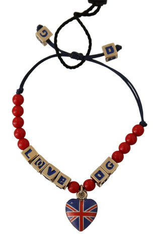 Dolce & Gabbana Elegant Blue, Red Glass & Zama Bracelet - Retail Flare
