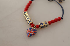 Dolce & Gabbana Elegant Blue, Red Glass & Zama Bracelet - Retail Flare