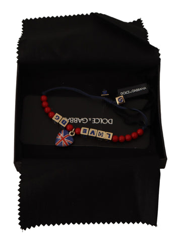 Dolce & Gabbana Elegant Blue, Red Glass & Zama Bracelet - Retail Flare